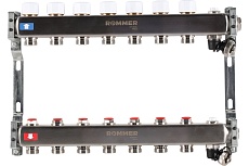 Коллектор из нержавеющей стали Rommer без расходомеров, с клапаном вып. воздуха и сливом, 7 выходов Rms-3201-000007 RG0091LAMUN1H6