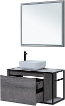 Мебель для ванной Aquanet Nova Lite Loft 90 см со столешницей, чаша слева, дуб рошелье