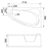 Акриловая ванна Gemy G9046 II O R 171x99