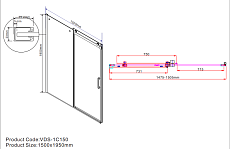 Душевая дверь Vincea Como VPS-1C150CL 150x195 хром, прозрачная