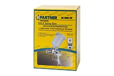 Краскораспылитель Partner с верхним пластиковым бачком, 600 мл, 1.7 мм, 3.5 bar, 71-100 л/мин, присоединительная резьба 1/4, штуцер AS-1009-17V(18503)