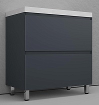 Тумба с раковиной Style Line Манхэттен 80 см напольная, графит