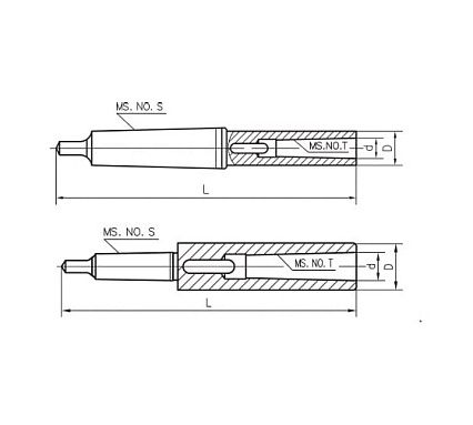 Втулка переходная SOVIS КМ4/КМ2 с лапкой, длинная L=215 мм 18859