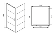 Душевой уголок Azario Richmond 90x90 AZNAG1221900 черный, прозрачное