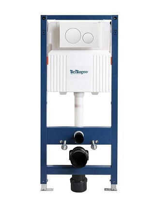 Инсталляция для унитаза BelBagno BB-101-M-BC с кнопкой, белый глянец