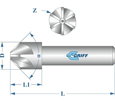 Зенковка (120 град; 20 мм; Р6М5; ц/х) Griff a400055