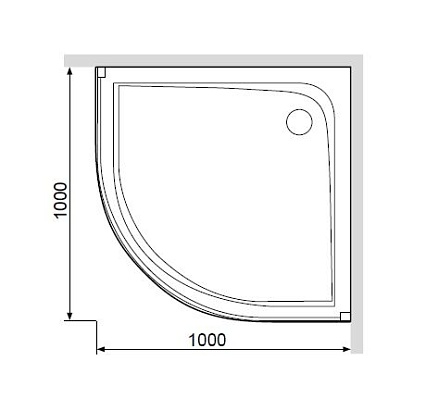 Поддон для душа Am.Pm Gem 100x100 W90T-401-100W четверть круга