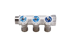 Резьбовой коллектор с вентилями Aqualink вн-нар 3/4 ,1/2x2 (Цена за упаковку 2 шт.) арт. 4476