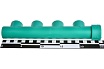 Коллектор Blue Ocean (4 отвода) - 32x25x4 ЗЕЛЕНЫЙ PPRF/FCETA(G) -32х25х4