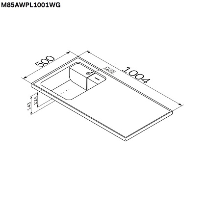 Раковина Am.Pm X-Joy M85AWPL1001WG 100 см, левая