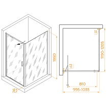 Душевой уголок RGW Stilvol SV-145B (SV-05B + Z-050-2B) 100x120 прозрачное, черный 703214502-14