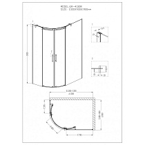 Душевой уголок Grossman Galaxy GR-4130R 130x90 асимметричный, правый