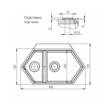 Кухонная мойка Kit Kraken Creek 90 см, белый