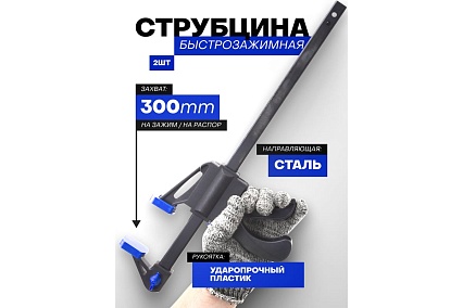 Комплект струбцин быстрозажимных Forsage 4 предмета (6 2шт, 12 2шт) F-38404(60271)