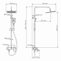 Душевая стойка WasserKRAFT A27701 черный матовый