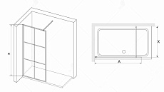 Душевая перегородка RGW Walk In WA-011B 90x195 черный, прозрачное