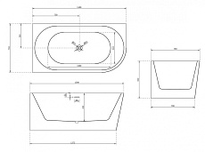Акриловая ванна Abber AB9257-1.5 150x78 белый, левая