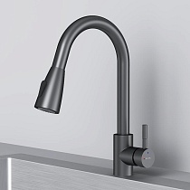 Смеситель для кухни Am.Pm X-Joy S F85B07522 выдвижной излив, черный