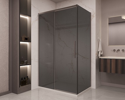Душевой уголок Vincea Stella VSR-1ST9012CGGM 120x90 вороненая сталь, тонированное