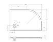 Поддон для душа BelBagno TRAY-MR-UNO-RH-120/80-550-35-W-R-NO 120x80 четверть круга, правый, накладка черный