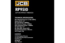 Пневмогайковерт ударный JCB &quot;Twin Hammer&quot; с реверсом и регулировкой усилия 1/2&quot; JCB-RP9510(58327)