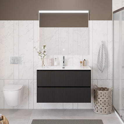 Мебель для ванной BelBagno Uno 100 см Темно-серый матовый