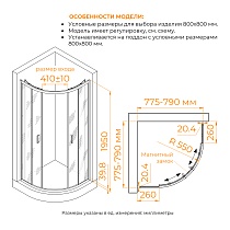 Душевой уголок RGW Classic CL-56 80x80 тонированное, хром 06095688-31