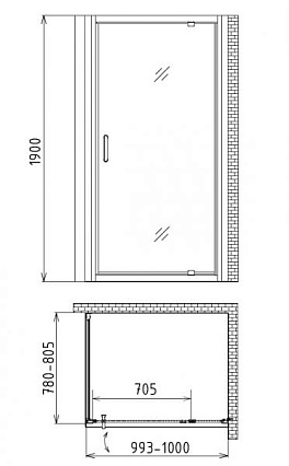 Душевой уголок Gemy Sunny Bay S28160-A80 100x80