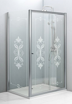 Душевой уголок Cezares GIUBILEO-AH-1-120/90-SCORREVOLE-CP-Cr 120x90 хром/матовый принт
