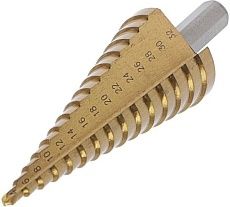 Сверло ступенчатое (4-32 мм; HSS TiN; трехгранный хвостовик) Тундра 4606767