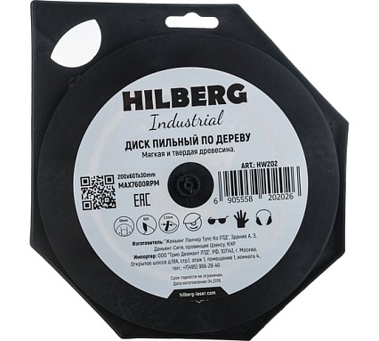 Диск пильный Hilberg Industrial Дерево (200x30 мм; 60Т) Hilberg HW202
