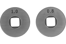 Подающий ролик V профиль под стальную проволоку 0.8-1 мм, посадка квадрат, 2 шт Denzel 93651