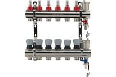 Коллекторная группа PROFACTOR латунь, с расходомерами, в сборе, 1х6 выходов 3/4 ЕК PF MB 802.6