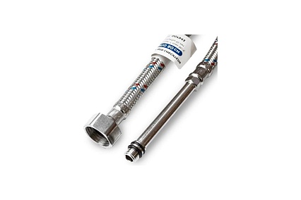 Подводка для смесителя Damento с нержавеющим оплетением, 1/2", М10, 80 см, штуцер, 100мм 007943