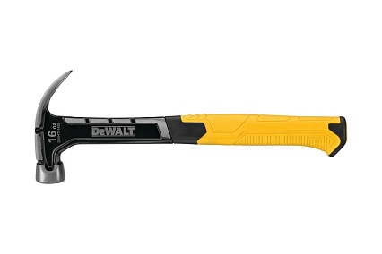 Молоток DeWalt одноэлементный, с изогнутым гвоздодером, 454 г DWHT51439-0