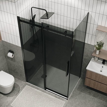 Душевой уголок Grossman Classic 120.K33.04.1080.21.10 100x80 тонированный, черный матовый
