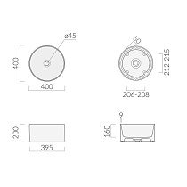 Раковина Galassia Core 7306NEMT 40 см чёрный матовый