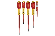 Набор отверток электрика с зауженным стержнем 3.5х75, 5.5х150; Pz1х100, Pz2х125; эл.пробник 250В Eu, 5шт Stanley Fatmax XTHT0-62693