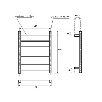 Полотенцесушитель электрический Point Меркурий PN83856W П6 50x60 диммер справа, белый