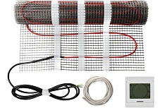 Теплый электрический пол под плитку Обогрев Люкс мат2Ж8+Е91 с сенсорным терморегулятором е91 (нагревательный мат) 4 м2