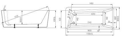 Акриловая ванна Orans NL BT-NL609BL 170x80 левая