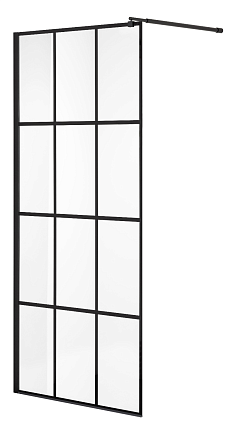 Душевая перегородка Niagara NG-685-12 120x195 прозрачная, профиль черный