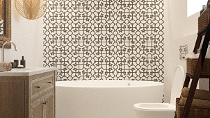 Дизайн-проект ванной комнаты "Эстетика акварельных узоров"