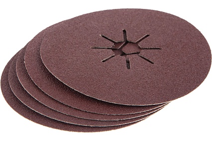 Круг шлифовальный фибровый Flex 243-010 (5 шт; 125 мм; P80; 12000 об/мин; 80 м/с) Hammer 526839