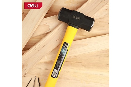 Универсальная кувалда Deli DL6911 2700гр (фиберглассовая рукоятка, углеродистая сталь) 104494