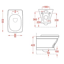 Подвесной унитаз Artceram Civitas CIV001 35 00 зеленый