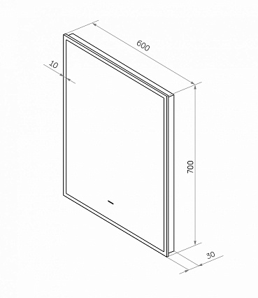 Зеркало Art&Max Sorrento 60x70 с подсветкой, AM-Sor-600-700-DS-F