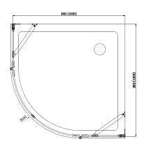 Душевой уголок Aquanet Beta 100x100, четверть круга