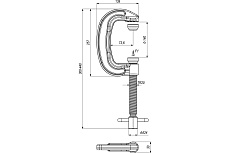 Ручная винтовая струбцина KUKAMET G-образная усилие 816 кг 831-3