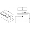 Тумба с раковиной Ravak Clear 100 см вишня